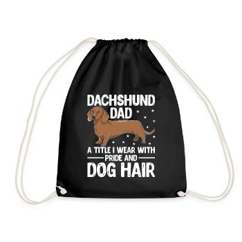Dackel Papa Ein Titel, den ich mit Stolz und Hund trage Ha - Turnbeutel - Schwarz - Vorne