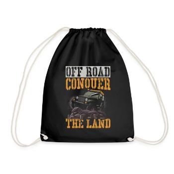 Off Road Conquer The Land Offroading Off-Roading - Drawstring Bag - black - Front