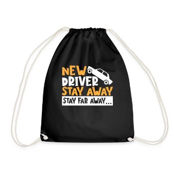 New Driver Stay Away Stay Far Away... First Time - Drawstring Bag - black - Front
