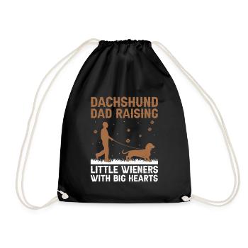 Dachshund Dad Raising Little Wieners Dog Lover Dog - Drawstring Bag - black - Front