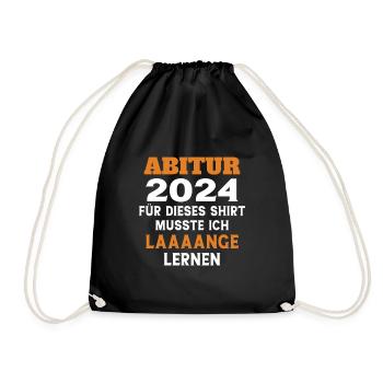 Abitur 2024 Abiturientin Geschenk Abiturient - Turnbeutel - Schwarz - Vorne