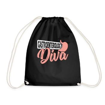 Gastroenterologie Diva Gastroenterologe - Turnbeutel - Schwarz - Vorne