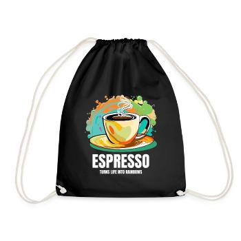 Coffee Espresso Mug Barista Pop Art - Drawstring Bag - black - Front