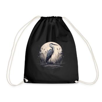 Héron cendré majestueux - Sac de sport léger - noir - Devant