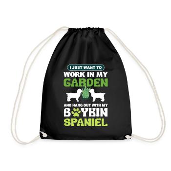 In meinem Garten arbeiten und mit meinem Boykin - Turnbeutel - Schwarz - Vorne