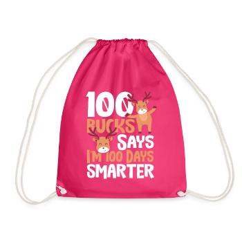 100 dollars disent que je suis 100 jours plus intelligent 100 jours - Sac de sport léger - fuchsia - Devant