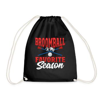 Broomball Is My Favorite Season Broomball Lover - Drawstring Bag - black - Front