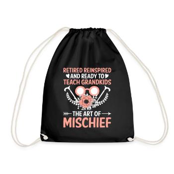 Retired Grandma Pensioner Pension Teacher Teach Re - Drawstring Bag - black - Front