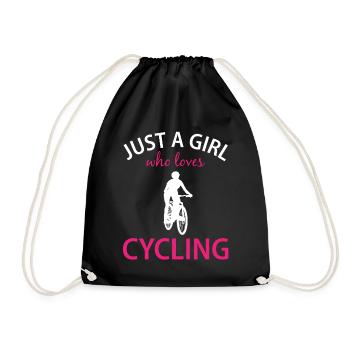 Radfahrerin Spruch Radfahren Geschenk Mädchen - Turnbeutel - Schwarz - Vorne