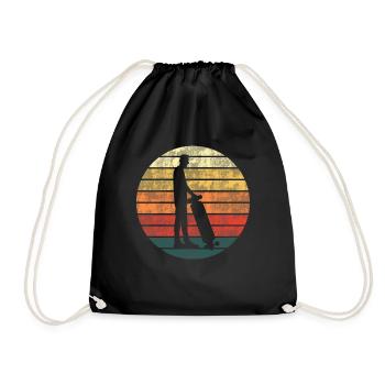 Skater Skateboard Fahrer Skateboardfahrer Retro - Turnbeutel - Schwarz - Vorne