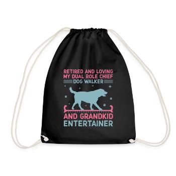 Hundeliebhaber Rentner Oma Rentner Hundebesitzer Hund - Turnbeutel - Schwarz - Vorne