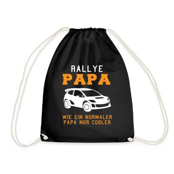 Rennwagen Fahrer Spruch Rallye Papa Geschenk - Turnbeutel - Schwarz - Vorne