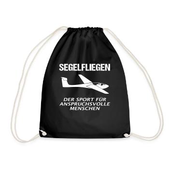 Segelfliegen Lustiger Spruch Segelflieger Geschenk - Turnbeutel - Schwarz - Vorne