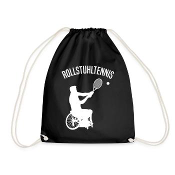 Rollstuhltennis Rollstuhl Tennis Spieler Sportler - Turnbeutel - Schwarz - Vorne