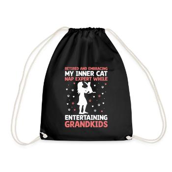 Amoureux des chats Grand-mère retraitée Retraité Propriétaire de chat Chat - Sac de sport léger - noir - Devant