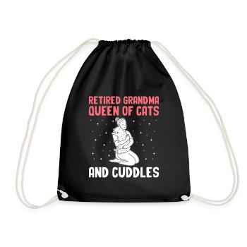 Amoureux des chats Grand-mère retraitée Retraité Propriétaire de chat Chat - Sac de sport léger - noir - Devant