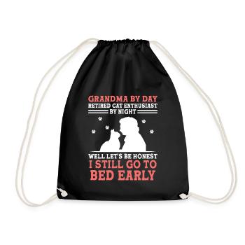 Amoureux des chats Grand-mère retraitée Retraité Propriétaire de chat Chat - Sac de sport léger - noir - Devant