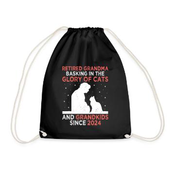 Amoureux des chats Grand-mère retraitée Retraité Propriétaire de chat Chat - Sac de sport léger - noir - Devant