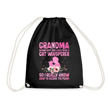 Amoureux des chats Grand-mère retraitée Retraité Propriétaire de chat Chat - Sac de sport léger - noir - Devant