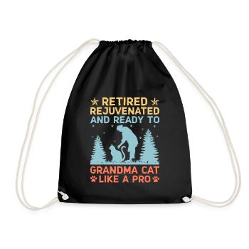 Amoureux des chats Grand-mère retraitée Retraité Propriétaire de chat Chat - Sac de sport léger - noir - Devant