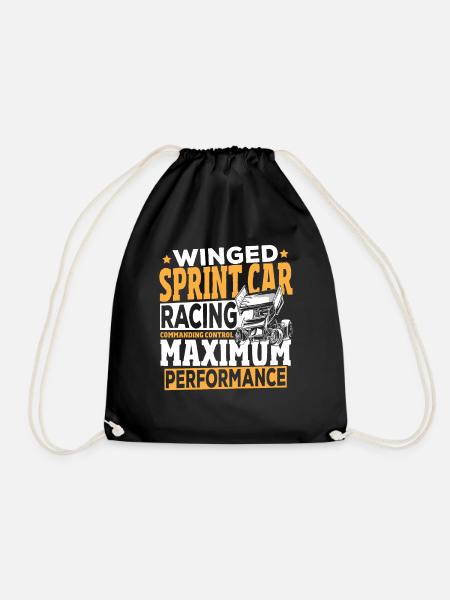 Winged Sprint Car Racing Beherrschbare Leistung - Turnbeutel - Schwarz