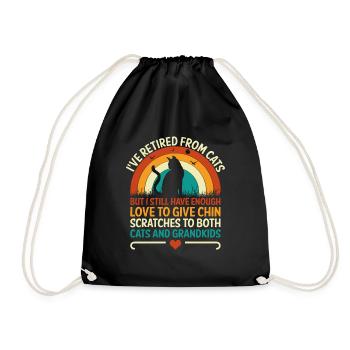 Amoureux des chats Grand-mère retraitée Retraité Propriétaire de chat Chat - Sac de sport léger - noir - Devant