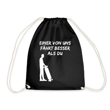 Skater Skateboard Fahrer Skaten Spruch Geschenk - Turnbeutel - Schwarz - Vorne