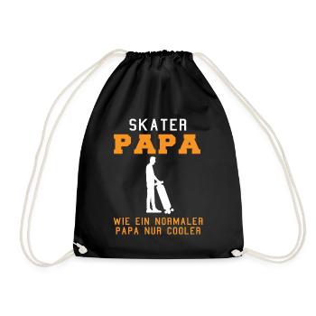 Skater Papa Spruch Skateboard Skaten Geschenk - Turnbeutel - Schwarz - Vorne
