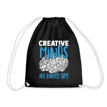 Creative Minds Are Rarely Tidy Neuroscience - Drawstring Bag - black - Front