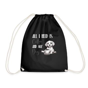Journée mondiale du café avec un chien - Sac de sport léger - noir - Devant