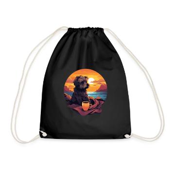 Journée mondiale du café avec un chien - Sac de sport léger - noir - Devant