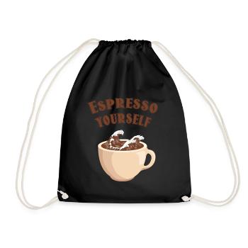 Welttag des Kaffees - Turnbeutel - Schwarz - Vorne