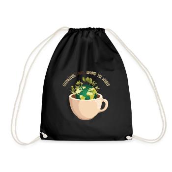Welttag des Kaffees - Turnbeutel - Schwarz - Vorne