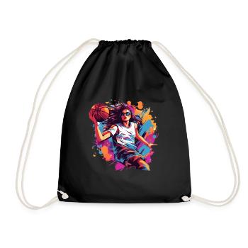 BASKETBALL forever! - Drawstring Bag - black - Front