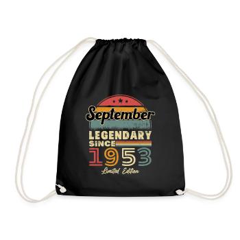 Vintage Nées En Septembre 1953 Cadeau - Sac de sport léger - noir - Devant