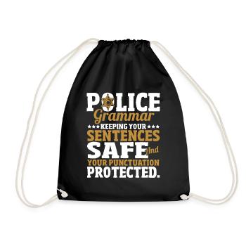 Grammar Police Keeping Your Sentences Safe - Drawstring Bag - black - Front