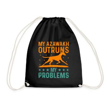 Azawakh Dog Owner Arabian Greyhound Tuareg Sloughi - Drawstring Bag - black - Front