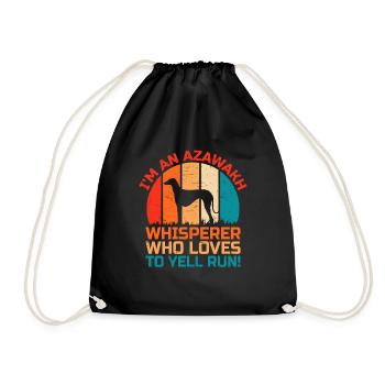 Azawakh Dog Owner Arabian Greyhound Tuareg Sloughi - Drawstring Bag - black - Front