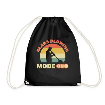 Glassblowing Mode On Glassblower Glass Blowing - Drawstring Bag - black - Front