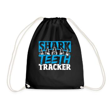 Shark Teeth Tracker Shark Teeth Collector Fossil - Drawstring Bag - black - Front
