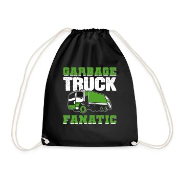 Garbage Truck Fanatic Garbage Truck Recycling - Drawstring Bag - black - Front