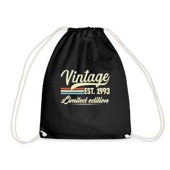 Jahrgang 1993 Geburtstagsgeschenk 1993 - Turnbeutel - Schwarz - Vorne