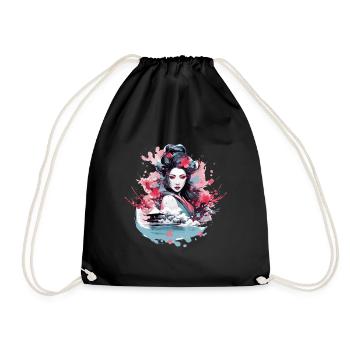 Geisha of Japan - Drawstring Bag - black - Front