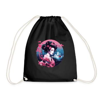 Geisha of Japan - Drawstring Bag - black - Front