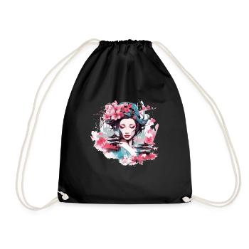 Geisha of Japan - Drawstring Bag - black - Front