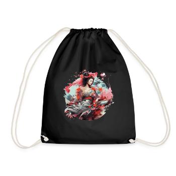 Geisha of Japan - Drawstring Bag - black - Front