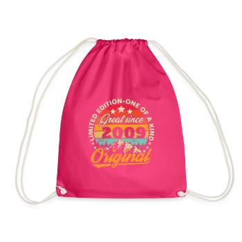 Geschenk zum 14./15-jährigen Jubiläum 2009 Jahrgang - Turnbeutel - Fuchsia - Vorne