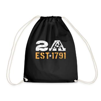 2A Est. 1791 2nd Amendment - Drawstring Bag - black - Front