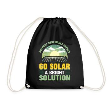 Soutenez l’énergie renouvelable Go Solar - Sac de sport léger - noir - Devant