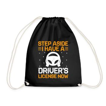 Driving License Passed New Driver Permit Driving S - Drawstring Bag - black - Front